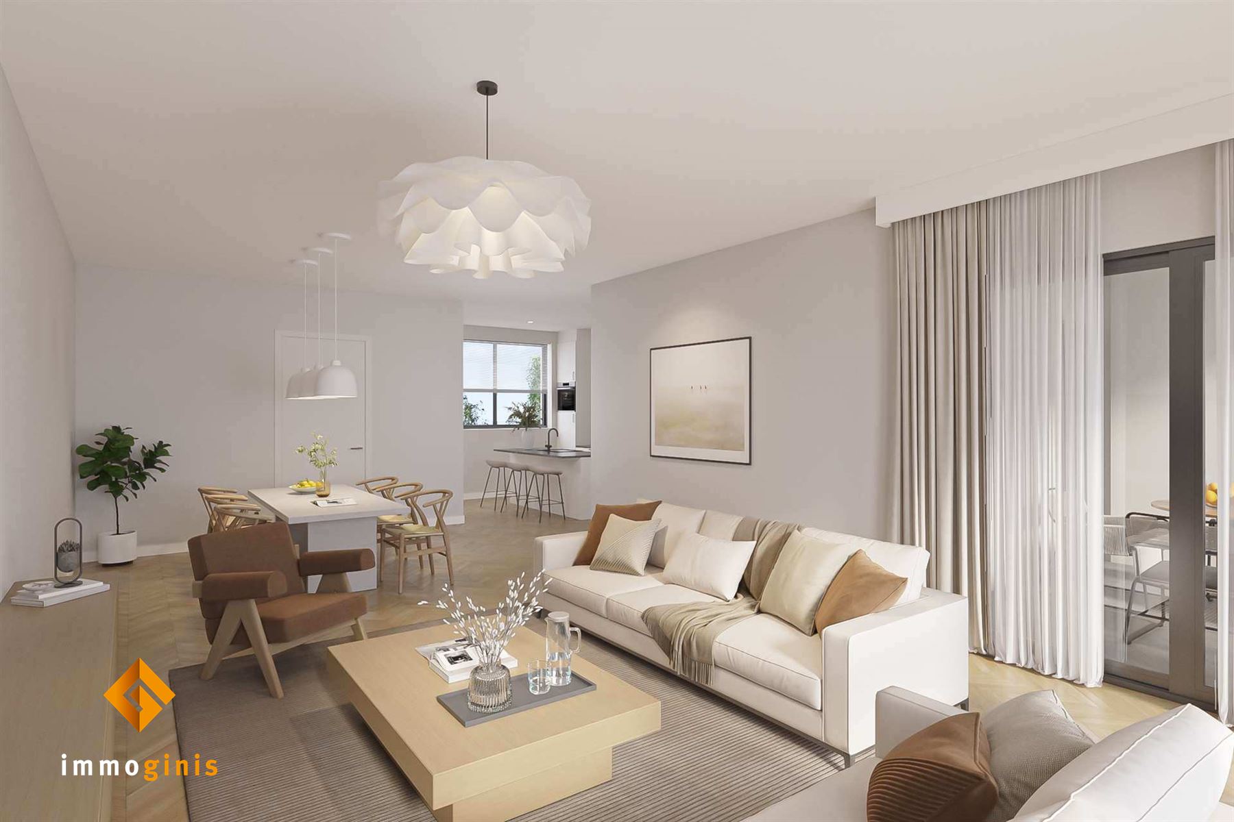 Appartement (eerste verdieping) met 2 slaapkamers en overdekt terras. - foto 5