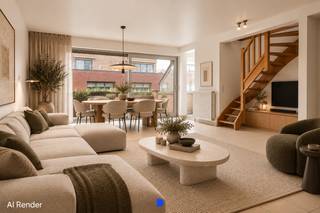 Duplex-appartement in hartje Roeselare met mogelijkheid tot aankoop van ondergrondse parkeerplaats.<br /><br /><strong>Indeling:</strong><br />Ruime inkomhal, gastentoilet & vestiaire.<br />Woonkamer - ingerichte keuken & berging met wasplaats.<br />Terras met zicht tot aan de markt.<br /><br />Badkamer met ligbad en douche.<br />2 slaapkamers met terras.<br />Via de trap in de living komen we in de derde ruime slaapkamer/praktijk/polyvalente ruimte met berging & technieken.<br /><br />Kelderberging.<br /><br /><strong>Details:</strong><br />- cv op aardgas<br />- ideale ligging in het centrum<br />- onmiddellijk beschikbaar<br />- er is mogelijkheid tot aankoop van een ondergrondse parkeerplaats met uitrit vooraan de Albrecht Rodenbachstraat.<br /><br /><strong>Contact:</strong><br />Voor meer informatie of een bezoek, contacteer Stijn op 0491 61 42 19 of info@stijndebusschere.be.<br />