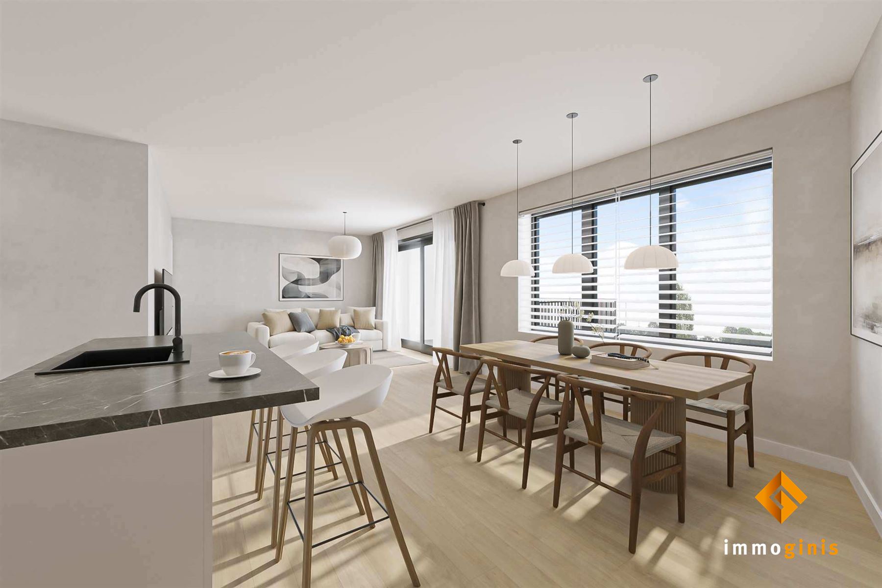 Eerste verdieping: zeer ruim appartement met 2 slaapkamers overdekt terras van 17m!. - foto 4