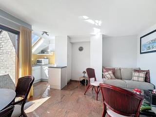 Rustig en zonnig gelegen appartement nabij het strand, de dijk en de zee. Indeling: inkom met apart toilet, zonnige woonkamer met breed...