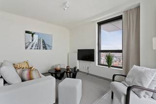 EKLA is an impressive residential tower with a panoramic view of Brussels. It is located a stone's throw from the center of Brussels. Located at the foot of West Station, all transport options are therefore within easy reach. A unique opportunity for city lovers and investors.