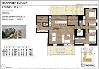 Nieuwbouw penthouse met 2 ruime terrassen en ondergrondse staanplaats te koop - nog verder af te werken naar keuze volgens budget!Residentie Désiree...