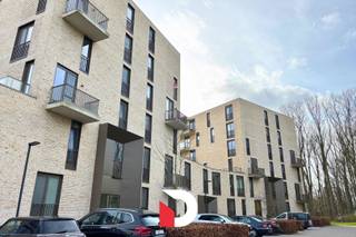 Luxueus recent appartement in res. Greenfront te Sint-Michiels. Zeer lichtrijk hoekappartement met inkom, leefruimte met ingerichte keuken voorzien van alle toestellen, apart toilet, 2 slaapkamers (13 en 11 m²), badkamer met ruime inloopdouche, lavabomeubel en handdoekdroger, berging met mogelijkheid voor wasmachine/droogkast. Het appartement heeft een individuele warmtepomp voor het water van verwarming, sanitair en de vloerverwarming. Het appartement heeft grote raampartijen voorzien van zonnewering. Rustige ligging op de 4de verdieping met zicht op het lappersfortbos en kanaal Brugge-Gent. Het ruime terras (25 m²) is ZW georiënteerd. Ruime garagebox in ondergrondse garage inbegrepen in de huurprijs (plaats voor grote wagen, fietsen, ...). Gemeenschappelijke kosten: €70/maand. EPC: 41 kWh/m². Plan eenvoudig uw bezoek via onze website: www.delbecque.immo.