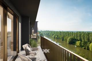 Deze unieke penthouse van liefst 205 m² is verdeeld over de twee bovenste verdiepingen van het project Leiemeersen gelegen vlak langs de Leie...