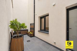 <p><span>Gerenoveerd pareltje met 3 slaapkamers, stadskoer en garage te Groenenhoek!</span></p><p><span>Achter deze moderne gevel gaat een lichtrijke en charmante woning schuil die recent hoogwaardig gerenoveerd werd. Omwille van deze toplocatie in de trendy Groenenhoek zijn winkels, parken, scholen, horeca en sportfaciliteiten steeds vlakbij. Ook de bereikbaarheid is uitstekend met belangrijke invalswegen, openbaar vervoer en de fietsostrade op een boogscheut. Met een gunstig EPC (HR ramen, dak- en gevelisolatie, HR condensatieketel, zonnepanelen, ventilatiesysteem C+), conforme elektriciteit en Fiber is de woning "future-proof". Kortom, de ideale plek om werk- en gezinsleven optimaal te combineren. Mis deze unieke kans zeker niet!</span></p><p><span> </span></p><p><span>Gelijkvloers:</span></p><p><span>Bij het betreden van de woning via de aparte inkomhal met plek voor de vestiaire, valt de sierlijke houten trap meteen in het oog. Aanpalend de stadskoer vindt u een omvangrijke (slaap)kamer die zich ook perfect leent als thuisbureau, atelier of hobbyruimte. De badkamer op dit verdiep voorziet in een geweldige inloop-/regendouche, een dubbel wasmeubel en een toilet.</span></p><p><span> </span></p><p><span>1</span><span><sup>e</sup></span><span> verdiep:</span><span> </span></p><p><span>De prachtige natuurlijke lichtinval vormt de rode draad doorheen gans de woning. De hoge afwerkingsgraad zet zich verder in de riante leefruimte (32m²) op kwalitatieve "Cortexvloer". Een gezellig salon en een grote eetkamer kunnen moeiteloos gecombineerd worden zonder dat het ruimtegevoel naar de achtergrond verdwijnt. De ruime keuken is voorzien van kwalitatieve toestellen (inductievuur, dampkap, koelkast, vriezer, oven microgolf, vaatwasser). Aan werk- en opbergruimte is hoegenaamd geen gebrek en ook een extra tafel kan hier perfect geïntegreerd worden.</span></p><p><span> </span></p><p><span>2</span><span><sup>e</sup></span><span> verdiep:</span><span> </span></p><p><span>Dit verdiep telt nog 2 grote slaapkamers (11 & 13m²), eveneens op warme "Cortex-vloer", waar een kingsize-bed steeds hand in hand gaat met een grote kleerkast of dressing. De rustieke badkamer bevindt zich tussen beide kamers en omvat een weelderige inloop-/regendouche met "marmer-look", een strak wasmeubel, spiegel met geïntegreerde ledverlichting, onderhoudsvriendelijk hangtoilet en handdoek-radiator. De overloop voorziet in een ingemaakte kastenwand. </span></p><p><span> </span></p><p><span>Stadskoer, garage, oprit & kelder:</span><span> </span></p><p><span>Op de gezellige stadskoer kan u in alle rust en privacy genieten van de gezonde buitenlucht, het zonnetje, een streepje groen, een lekkere BBQ met familie en vrienden of een sprankelend aperitief na een drukke werkdag. De inpandige garage met elektrische poort is zonder meer een ware luxe, zowel voor de wagen alsook voor de fietsen. Ook de aansluitingen voor uw wasmachine en droogkast werden hier ondergebracht. Natuurlijk kan de wagen ook op de praktische oprit staan en kan een laadpunt eenvoudig geplaatst worden. Met een grote, droge kelder zal u nooit een tekort aan opbergruimte hebben. </span></p><p><span> </span></p><p><span>Extra troeven:</span><span> </span></p><p><span>- Toplocatie</span></p><p><span>- Instapklaar</span></p><p><span>- EPC B</span></p><p><span>- HR ramen </span></p><p><span>- HR condensatieketel </span></p><p><span>- Ventilatiesysteem</span></p><p><span>- Dak- en gevelisolatie </span></p><p><span>- Zonnepanelen</span></p><p><span>- Elektriciteit conform </span></p><p><span>- Incl. designverlichting</span></p><p><span>- Stadskoer</span></p><p><span>- Garage en oprit </span></p><p><span>- Kelder </span></p>