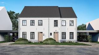 lot 5 (rechts) Schelstraat 3520 Zonhoven.<br /><br />Moderne, energiezuinige woningen met 147 m² woonoppervlakte + 30m² zolder op een perceel van 5a (lot 4) of 5,04a (lot 5). <br />Bent u op zoek naar een stijlvolle en ruime nieuwbouwwoning(en) in een groene en rustige omgeving? Dan zijn deze prachtige halfopen bebouwing(en) in de Schelstraat (lot 4/lot 5) precies wat u zoekt. <br /><br />Op het gelijkvloers een inkomhal met gastentoilet, een ruime en lichtrijke leefruimte met zithoek en eetplaats, en een volledig open keuken – ideaal voor wie houdt van open wonen. Aansluitend bevindt zich een handige berging met plaats voor wasmachine en droogkast. Op de verdieping zijn er drie volwaardige slaapkamers, een aparte berging, een apart toilet en een moderne badkamer. De zolder is bereikbaar via een vaste trap, perfect in te richten als extra opslagruimte of hobbyruimte.<br /><br />Deze woning wordt gebouwd door ervaren vakmensen, met oog voor detail en kwaliteit. Bovendien is ze uitgerust met de nieuwste technieken op vlak van energiezuinig wonen.<br /> <br />Wil je meer weten of een bezoek inplannen?<br />Neem dan gerust contact met ons op voor meer informatie of een persoonlijk gesprek met bouwadviseur Luc van Deurse (011/450 280).<br /><br />SLEUTEL-OP-DE-DEUR WAT HOUDT DAT JUIST IN?<br /><br />Ruwbouw winddicht<br />Sanitaire leidingen (inclusief hergebruik van regenwater)<br />Elektriciteit<br />Warmtepomp en vloerverwarming<br />Pleisterwerken<br />Isolatiewerken en chape<br />EPB berekening<br />Ventilatiesysteem D+ <br />Keuken<br />Sanitaire toestellen<br />Tegelvloeren op het gelijkvloers en in de badkamer<br />Verf binnendeuren <br />Trappen in hout<br />Voegwerken<br />Zonnepanelen<br />Kostprijs architect en veiligheidscoördinatie inclusief<br /><br />Prijs Sleutel op de deur:<br />Lot5:<br />€484000 excl. alle kosten op grond en constructie<br />€575000 incl. alle kosten op grond en constructie