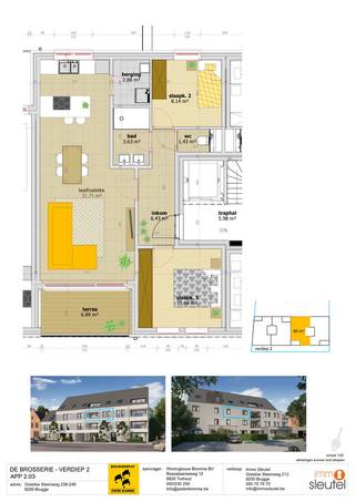"Residentie DE BROSSERIE" Dit energiezuinige, moderne nieuwbouwproject omvat 14 lichtrijke & ruime doorloopappartementen met elk een eigen...