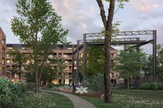Dit hoekappartement van 91 m² beschikt over een zeer lichtrijke eet- en leefruimte met extra hoge plafonds van 281cm. Vanuit de woonkamer is er een rechtstreekse toegang tot het riante zonneterras van 27 m² met westelijke oriëntatie. De woonkamer heeft een open keuken die baadt in het natuurlijk daglicht dankzij de grote raampartijen. Via de hal heeft u eveneens toegang tot de praktische berging en de badkamer met annex wasplaats. Tot slot biedt dit appartement twee slaapkamers.<br /><br />Met +7.700 m² nieuw parkgebied biedt O’Vert een thuis voor jong en oud met een gevarieerd aanbod van appartementen.<br /><br />Dankzij de nieuwe Verapazbrug werd de stadsring R40 verlegd via de Afrikalaan. Dok Noord krijgt hierdoor een autoluwe kade met éénrichtingsverkeer, een tram en heel veel bijkomend groen. <br /><br />O'Vert krijgt een aansluiting op het Gentse warmtenet, fotovoltaïsche panelen en geavanceerde ventilatiesystemen. Ondergrondse parkeervoorzieningen bieden een droge en veilige toegang tot uw nieuwe thuis temidden het groen. De combinatie van een topligging, hoogwaardige architectuur en duurzame technieken maakt O'Vert bijzonder aantrekkelijk voor zowel eigenaars-bewoners als investeerders.<br /><br />Verlaagd BTW-tarief van 6% mogelijk op de volledige constructiewaarde, nu ook voor investeerders.<br /><br />Het volledige aanbod van O'Vert vind je bij Landbergh, steeds welkom voor een vrijblijvende toelichting via jef@landbergh.be of 09 225 25 24.