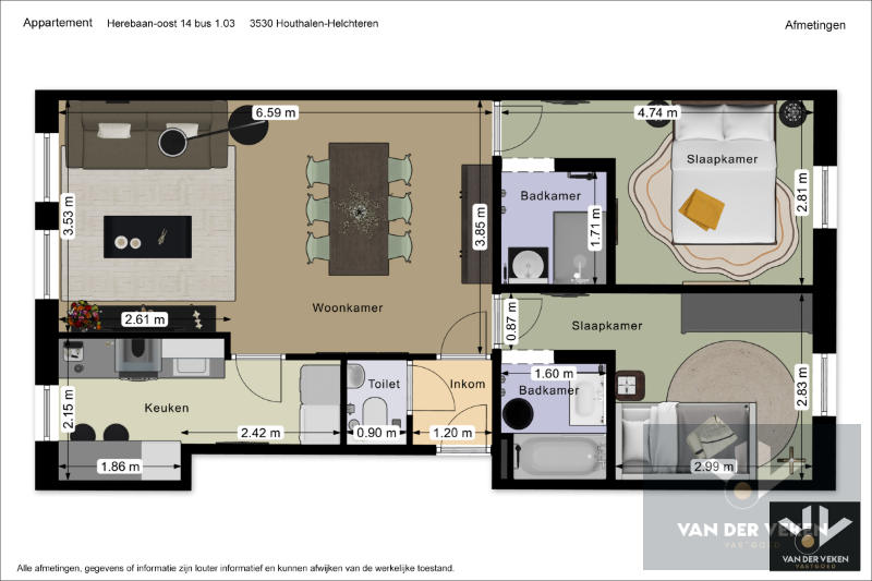 Praktisch 2 SLPK-appartement op centrale ligging te Houthalen - foto 2