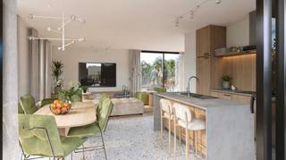 Ontdek dit prachtig nieuwbouwappartement op het gelijkvloers, waar ruimte, licht en moderne luxe centraal staan. Met een bewoonbare oppervlakte van maar liefst 140m² biedt dit appartement een ideale combinatie van comfort en functionaliteit.<br /><br />De ruime leefruimte baadt in het natuurlijke licht dankzij de grote raampartijen en wordt versterkt door de hoge plafonds van maar liefst 2,70 meter, wat zorgt voor een extra gevoel van openheid. Aansluitend vindt u een volledig uitgeruste keuken met stijlvol kookeiland – dé perfecte plek om te koken en gezellig samen te zijn.<br /><br />Het appartement beschikt over drie volwaardige slaapkamers, een moderne badkamer en een extra douchekamer die eventueel als waskamer voorzien kan worden, het volledige appartement is voorzien van vloerverwarming voor optimaal wooncomfort, het hele jaar door. Bovendien krijgt u als koper de unieke kans om de afwerking volledig naar eigen smaak te kiezen, zodat u uw nieuwe thuis helemaal persoonlijk kunt maken.<br /><br />Dit project staat garant voor luxueus wonen in een hedendaagse architectuur, met oog voor kwaliteit en detail. De oplevering is voorzien rond de jaarwisseling 2026-2027.<br /><br />Kortom, een unieke kans voor wie op zoek is naar een instapklaar, energiezuinig en stijlvol appartement met een hoogwaardige afwerking en veel lichtinval.<br /><br />Aankoop onder registratierechten en kan, mits voldaan aan de voorwaarden, aan 6% BTW. U koopt rechtstreeks van de aannemer/ontwikkelaar. prijs is excl. kosten en BTW, ondergrondse parkeerplaats verplicht bij aan te kopen, voor meer info: info@bouwwerkenvandenbergh.be