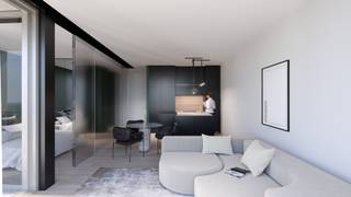 Mooi appartement gelegen op de 22e verdieping, met fenomenaal uitzicht en noord-oriëntatie. Het heeft 1 slaapkamer, een keuken, badkamer en terras.<br />Bij het appartement hoort een extra berging, gelegen op dezelfde verdieping.