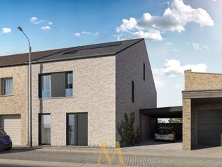 Deze eigentijdse nieuwbouwwoning is ideaal gelegen op korte afstand van het centrum van Roeselare en biedt een vlotte verbinding naar winkels, scholen en openbaar vervoer. De constructie werd opgevat met aandacht voor energiezuinig wonen en modern comfort.<br /><br />De woning wordt aangeboden als wind- en waterdichte ruwbouw (casco), wat betekent dat je de verdere afwerking volledig naar eigen smaak en budget kan invullen. Alle binnenafwerking en technieken dienen nog geplaatst te worden.<br /><br />Indeling:<br />Bij het binnenkomen vind je een inkomhal met ruimte voor vestiaire en een gastentoilet. De leefruimte geniet van veel natuurlijke lichtinval en sluit aan op de voorziene open keuken en een praktische berging/wasruimte.<br />Op de eerste verdieping zijn drie slaapkamers, een badkamer en een apart toilet voorzien. De zolderverdieping biedt bijkomende ruimte en kan verder ingericht worden volgens jouw wensen.<br /><br />Sterke punten:<br />✔ Aangename lichtinval doorheen de woning<br />✔ Centrale en vlot bereikbare ligging<br />✔ Volledige vrijheid in afwerking<br />✔ Zolder met extra potentieel<br /><br />Prijs woning: €425.094,00 (excl. btw, registratierechten en bijkomende kosten)<br />Mogelijkheid tot aankoop aan 6% btw onder bepaalde voorwaarden.<br /><br />📩 Interesse of meer informatie? info@maximevanneste.be