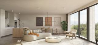 <p><strong>6 % B.T.W. mogelijk (onder voorwaarden)<br /><br />In het exclusieve nieuwbouwproject Parkhof: een appartement op de eerste verdieping van ca. 134 m² met 2 slaapkamers, mooi terras en hoogwaardige afwerking.<br /><br />Gelegen op een steenworp van het bruisende centrum en tegenover het Park van Brasschaat, combineert Parkhof het beste van twee werelden: levendige stad en de rust van het groen. Moderne en tijdloze elegantie is alom vertegenwoordigd in dit hoogwaardig en exclusieve high-eind afgewerkte nieuwbouw appartement.</strong><br /><br /><strong>Voorziene indeling:</strong><br />- Een <strong>inkomhal </strong>met gastentoilet en handenwasser<br />- Een <strong>ruime leefruimte</strong> met <strong>open keuken</strong> als standaard voorzien van kolomkasten in Kalina melamine, composieten werkblad en inbouwtoestellen<br />- Een achterliggende berging (perfect dienstig al proviand)<br />- Een <strong>hoofdslaapkamer </strong>met toegang naar het terras, en <strong>eigen</strong><strong> dressing </strong>en <strong>eigen badkamer</strong><strong> </strong>met ligbad, toilet en lavabo<strong><br /></strong>- Een <strong>tweede slaapkamer </strong><br />- Een <strong>douchekamer </strong>met inloopdouche en lavabo<br />- Een gezellige ruime <strong>leeshoek </strong>met toegang naar het terras<br />- Een aparte <strong>berging </strong>met aansluiting voor wasapparatuur<br /><br /><strong>De indeling, kan indien gewenst aangepast worden (mits eventuele meerprijs).</strong><br /><br /><strong>Algemeen:</strong><br />- E-peil van max E20:<strong> energiezuinig </strong>en toekomstbestendig<br />-<strong> Vloerverwarming/passieve vloerkoeling </strong>voor optimaal comfort<br />- <strong>Balansventilatiesysteem D </strong>met <strong>warmterecuperatie</strong><br />- Uitstekende <strong>thermische </strong>en <strong>akoestische isolatie</strong><br />- Privatieve <strong>zonnepanelen </strong>voor een lagere energiefactuur<br />- <strong>3 privatieve fietsenstallingen</strong> inbegrepen en zijn toegewezen per appartement<br />- Ondergrondse<strong> autostaanplaatsen</strong> beschikbaar<br />- Afwerkingsbudgetten voorzien voor keuken, sanitair en vloerbekleding: keuzes mogelijk mits meerprijs<br />- Duurzaam regenwaterrecuperatiesysteem<br /><br />De in natuurstenen gevel wordt in verstek uitgevoerd: de toon van de afwerkingsgraad is gezet. Er is ontzettend veel aandacht besteed aan de akoestiek wat rust en comfort geeft. Openheid alom zowel aan de voor-als achterzijde dankzij de grote raampartijen. Naar energie wordt de lat bijzonder hoog gelegd. Dit project is een voorloper op de norm: geothermie wordt nl. zelden in nieuwbouwappartementen toegepast : u scoort boven de opgelegde norm m.a.w. Ventilatiesysteem D, privatieve zonnepanelen, regenwaterrecuperatie welke intensief wordt toegepast (waardoor er geen druppel verloren gaat) heeft allen zijn invloed op uw verbruikskosten maar op ook de planeet.<br /><br />Maak uw afspraak om het project persoonlijk te bespreken bij ons op het kantoor te Brasschaat. Wij maken graag tijd voor u.</p>