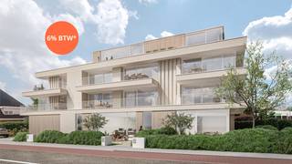 Residentie ALBA : duurzaam wonen met ruimte en bereikbaarheid. Mogelijkheid tot aankoop met 6% BTW.<br /><br />Residentie Alba is een nieuw woonproject met 9 ruime appartementen, een handelspand en ondergrondse garageboxen.<br /><br />Gelegen langs de Torhoutsesteenweg, net buiten het centrum van Brugge, geniet u hier van een vlotte bereikbaarheid en alle voorzieningen in de buurt.<br /><br />Een stijlvolle nieuwbouwresidentie waar hedendaagse architectuur, wooncomfort en energiezuinigheid op een natuurlijke manier samenkomen. <br /><br />De architectuur valt meteen op door haar verfijnde en eigentijdse uitstraling. Grote glaspartijen brengen overvloedig natuurlijk licht binnen en versterken de verbinding tussen de leefruimtes en de ruime terrassen. De aangelegde groenzones rondom zorgen voor een aangename en zachte overgang naar de omgeving.<br /><br />Binnen staat een aangename woonbeleving centraal. De appartementen beschikken over doordachte leefruimtes, comfortabele slaapkamers en praktische bergingen, waarbij alle appartementen genieten van ruime terrassen. De penthouse is een uniek appartement, met een bruto oppervlakte van circa 172 m² en zonovergoten terras van 51 m² .<br /><br />Alle appartementen worden uitgerust met vloerverwarming op geothermie en zonnepanelen, en beschikken over ruime terrassen voor optimaal wooncomfort. De keuze voor kwalitatieve materialen en een verzorgde architecturale afwerking maakt van Residentie Alba een project dat niet alleen vandaag, maar ook op lange termijn een aangename woonomgeving wil bieden.<br /><br />Ondergronds bevinden zich garageboxen, parkeerplaatsen en private bergingen, bereikbaar via een autolift. Voor de bewoners wordt bovendien een overdekte fietsenberging voorzien. De buitenomgeving wordt aangelegd met groene zones en een tuin, waardoor ook rondom de residentie aandacht is voor een aangename woonkwaliteit.<br /><br />Residentie Alba combineert zo de charme en nabijheid van Brugge met het comfort van een hedendaagse nieuwbouwwoning. Een architecturaal sterk geheel, ruime buitenbeleving, kwalitatieve materialen en energiezuinige technieken vormen samen de basis voor een bijzonder aangename manier van wonen. De verwachte oplevering is voorzien ten laatste in het voorjaar van 2028.