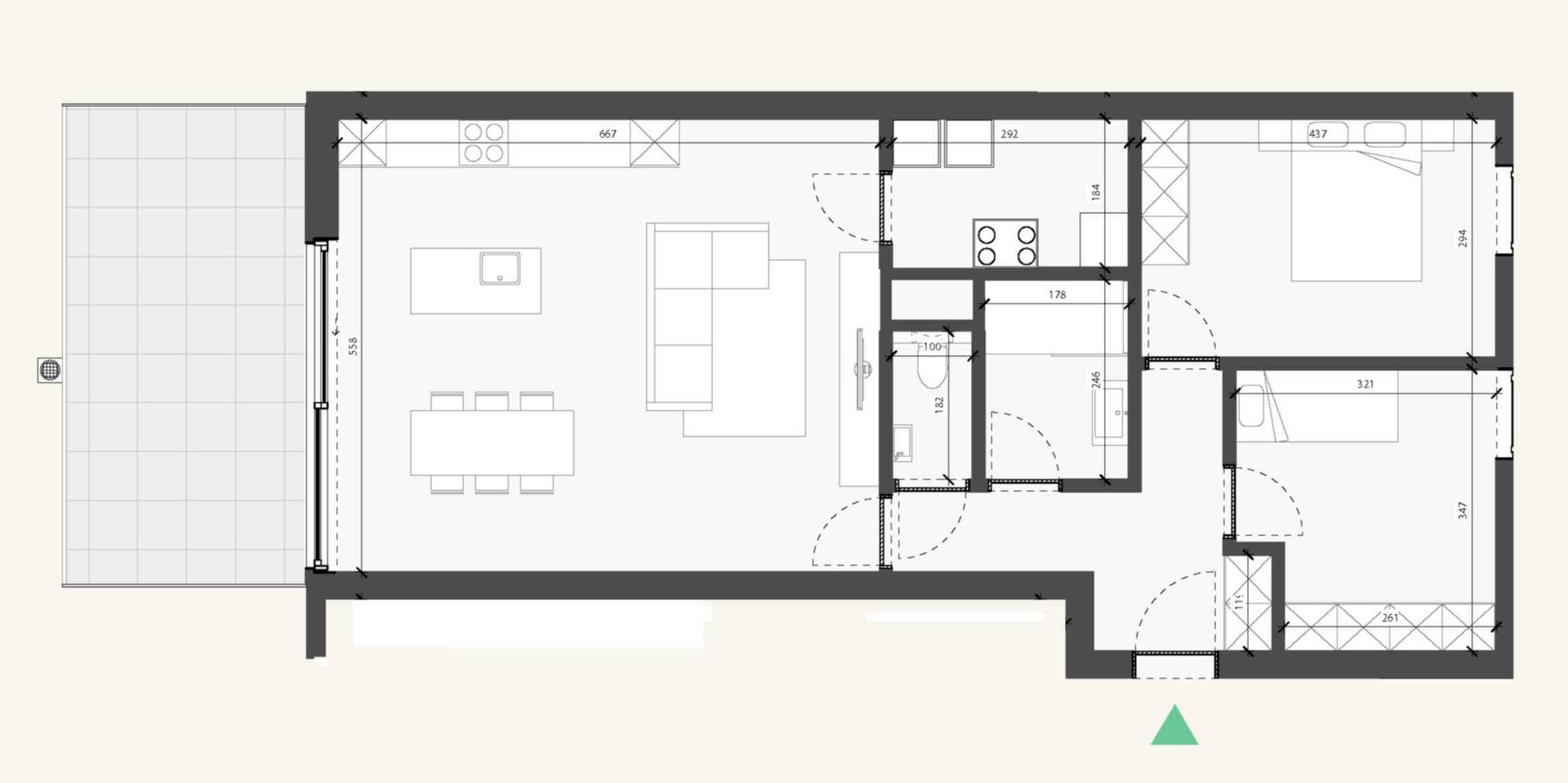 0.3 Gelijkvloers appartement met 2 slaapkamers - foto 2