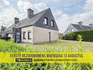 Eerste bezoekdag woensdag 13 augustus! Inschrijven kan via www.nobels.be onder referentienummer 4100591.INSTAPKLARE HALFOPEN BEBOUWING met INPANDIGE...