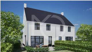 <p><span>Prachtige nieuwbouwwoning van 190 m² op zuid-oost gerichte grond (500 m²)</span></p><p><span>Ontdek deze stijlvolle, energiezuinige woning in lichte gevelsteen met zwarte pannen en strakke zwarte PVC-ramen – een moderne uitstraling in een rustige, groene omgeving.</span></p><p><span>De woning is goed gelegen, ideaal voor wie op zoek is naar rust, ruimte en comfort in een halfopen bebouwing.</span></p><p><span>Indeling</span></p><ul><li><span>Gelijkvloers (70 m²):</span></li><li><span>Inkomhal met apart toilet</span></li><li><span>Ruime, lichtrijke leefruimte van 43 m²</span></li><li><span>Luxe open keuken met kwalitatieve afwerking</span></li><li><span>Aparte berging/wasplaats</span></li><li><span>Verdieping (70 m²):</span></li></ul><p><span>Nachthal</span></p><ul><li><span>Drie ruime slaapkamers</span></li><li><span>Luxe badkamer met ligbad, inloopdouche, dubbel lavabomeubel en apart toilet</span></li></ul><p><span>Zolderverdieping:</span></p><ul><li><span>Overloop, technische ruimte</span></li><li><span>Mogelijkheid tot één grote of twee extra slaapkamers → in totaal vijf slaapkamers, ideaal voor een groot gezin!</span></li></ul><p><span>Comfort & Afwerking</span></p><p><span>Verwarming via warmtepomp, ook voorzien op de slaapkamers</span></p><p><span>Volledig afgewerkte woning – instapklaar bij oplevering</span></p><p><span>De tuin wordt ingezaaid, en de oprit en een terras van 15m² worden eveneens aangelegd.</span></p><p><span> </span></p><p><span> </span></p>