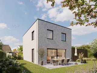 te koop Menen: hedendaagse nieuwbouw villa gelegen in rustige doodlopende  woonwijkIndeling:inkomhal, living, open keuken met eiland, berging1ste...