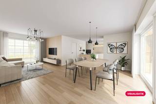 Halfopen nieuwbouwwoning te koop in de Stavelestraat 3 te Vleteren met 3 kamers, dubbele oprit en tuin. Deze kwalitatieve nieuwbouwwoning wordt volledig afgewerkt verkocht, inclusief de aanleg van de tuin en opritten. Aankoop kan totaal aan 6% btw! Dit huis wordt afgewerkt opgeleverd in september 2026.INDELINGGelijkvloers: Inkomhal met toilet - lichtrijke woonkamer voorzien van vloerverwarming en met volledig geïnstalleerde open keuken - berging met zijdeur - aangelegde tuin met ruim terras en dubbele parkeerplaats naast de woning.Eerste verdieping: Drie slaapkamers - badkamer - berging - apart toilet.TECHNISCH- EPC A- Conform EPB-regelgeving (Zonnepanelen)- 10.000L regenwater- Vloerverwarming - Ventilatiesysteem D- Elektriciteit conform- Aansluiting laadpaal voorzien- Wachtbuis warmtepomp voorzienUitermate geschikt voor wie op zoek is naar een instapklaar huis zonder werk! Dit huis te koop wordt volledig afgewerkt met de nieuwste technieken en materialen. De aankoop kan volledig (grond + constructie) aan 6% btw! Deze AI-visualisaties zijn bedoeld als inspiratie. Er werd geen rekening gehouden met technische specificaties, stedenbouwkundige voorschriften of de concrete mogelijkheden tot realisatie.Bestuursmaatregelen in het maatregelenregister: nee