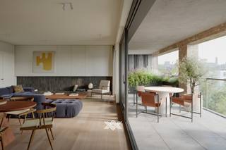 Dit appartement van 120 m² beschikt over een lichtrijke eet- en leefruimte met extra hoge plafonds van 281cm en een rechtstreekse toegang tot het zuidwest gericht terras van 19m² met zicht op het nieuwe stadspark. De woonkamer heeft een open keuken met kookeiland en aansluitend een praktische berging. Via de nachthal heeft men toegang tot de wasplaats, het tweede toilet en de badkamer. Verder beschikt het appartement over drie slaapkamers, waarvan één met en-suite badkamer.<br /><br />Met +7.700 m² nieuw parkgebied biedt O’Vert een thuis voor jong en oud met een gevarieerd aanbod van appartementen.<br /><br />Dankzij de nieuwe Verapazbrug werd de stadsring R40 verlegd via de Afrikalaan. Dok Noord krijgt hierdoor een autoluwe kade met éénrichtingsverkeer, een tram en heel veel bijkomend groen. <br /><br />O'Vert krijgt een aansluiting op het Gentse warmtenet, fotovoltaïsche panelen en geavanceerde ventilatiesystemen. Ondergrondse parkeervoorzieningen bieden een droge en veilige toegang tot uw nieuwe thuis temidden het groen. De combinatie van een topligging, hoogwaardige architectuur en duurzame technieken maakt O'Vert bijzonder aantrekkelijk voor zowel eigenaars-bewoners als investeerders.<br /><br />Verlaagd BTW-tarief van 6% mogelijk op de volledige constructiewaarde, nu ook voor investeerders.<br /><br />Het volledige aanbod van O'Vert vind je bij Landbergh, steeds welkom voor een vrijblijvende toelichting via jef@landbergh.be of 09 225 25 24.