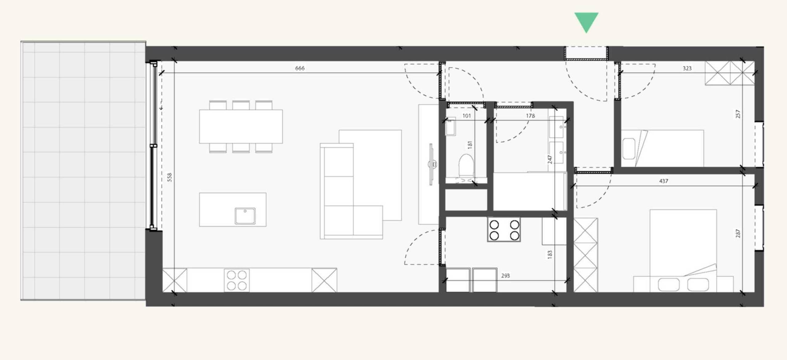 0.4 Gelijkvloers appartement met 2 slaapkamers - foto 2