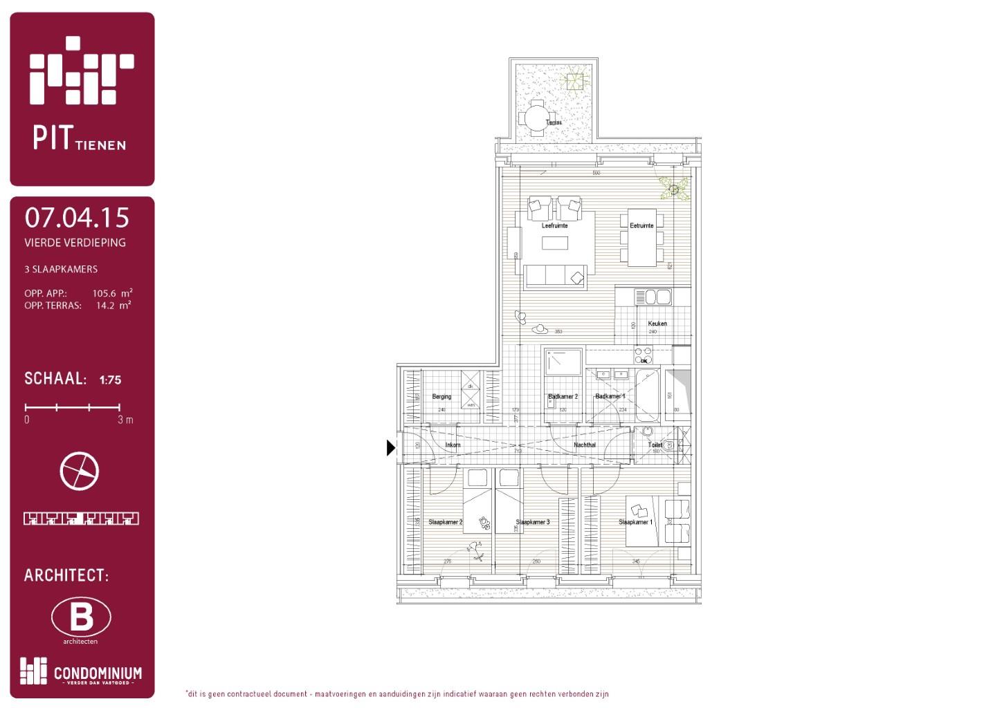 Appartement te koop in Tienen met 3 slaapkamers - foto 1