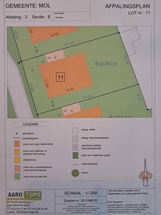 Bouwgrond voor open bebouwing in een rustige nieuwe verkaveling te Mol-Ezaart, Lot 11, Wanmolenstraat 25.Het perceel heeft een straatbreedte van 18...