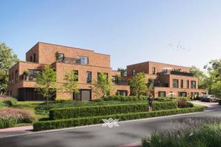 Dit lichtrijke duplex appartement is ideaal gelegen op de eerste en tweede verdieping en geniet er van een prachtig uitzicht op de parktuin en het omliggende groen. De ruime terrassen bieden de hele dag zon en bieden unieke zichten op de nieuwe parktuin waarbij de bestaande, inheemse waardevolle bomen blijven behouden. Het appartement beschikt over drie slaapkamers, een badkamer met ligbad, inloopdouche en lavabo, twee toiletten, een voldoende ruime berging en een bijzonder lichtrijke leefruimte met open keuken, eet- en zithoek. Via beide schuiframen is er een directe toegang tot de zonneterrassen van samen 24m². <br /><br />Ondergronds zijn er ruime parkings en handige bergingen voorzien. Tevens is er een vlot toegankelijke fietsenberging op het gelijkvloers. <br /><br />Het gebouw onderscheidt zich naast haar sublieme ligging en hoogstaande architectuur, door haar lage energiefactuur en duurzaam karakter. Zo krijgt u een combinatie van vloerverwarming met warmtepompen en een sterke akoestische en thermische isolatie. Bovendien worden de appartementen uitgerust met een ventilatiesysteem met warmterecuperatie.<br /><br />Verlaagd BTW-tarief van 6% mogelijk op de volledige constructiewaarde. <br /><br />Benieuwd naar dit rustig gelegen project vlakbij het centrum van Merelbeke? Van harte welkom voor een individuele rondleiding.