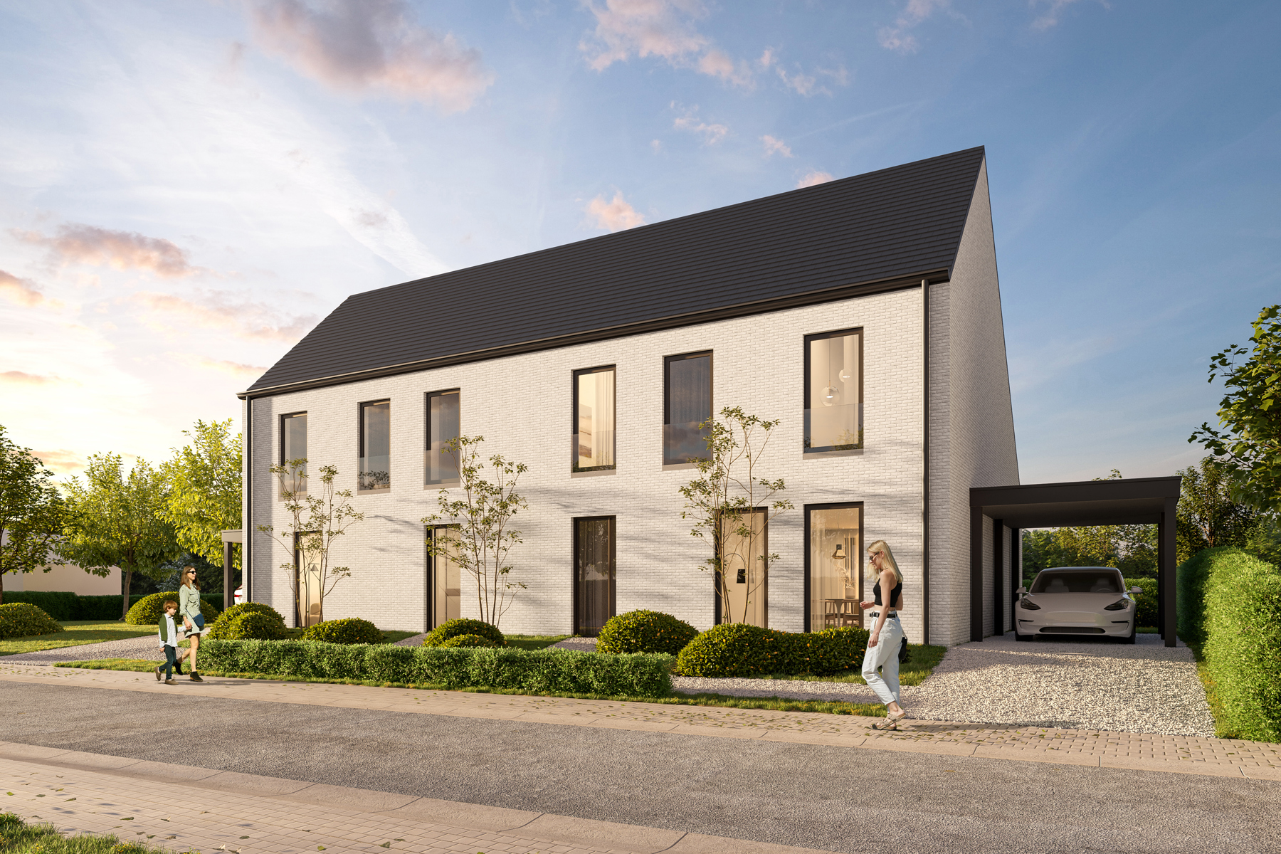 Halfopen nieuwbouw met grote tuin en carport - foto 4