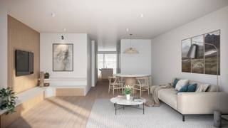 Residentie Clément is een kleinschalige nieuwbouw residentie die zich op een uitstekende locatie in de Vlamingstraat 29 te Knokke-Heist bevindt. U woont hier vlakbij het plein De Bolle met zijn gezellige terrasjes. Ook het strand en de zeedijk zijn vlot bereikbaar. In de directe omgeving vindt u alles wat u nodig heeft: supermarkten, bakkerijen, scholen en openbaar vervoer. Een ideale uitvalsbasis voor wie wil genieten van de aangename kustbeleving die Heist te bieden heeft. Indeling appartement 01.01:- leefruimte met open keuken en terras- berging met aansluiting wasmachine en droogkast- bureau/dressing- gastentoilet- badkamer 1 met inloopdouche- badkamer 2 met douche en toilet- slaapkamer 1 met toegang tot terras- slaapkamer 2 met toegang tot terrasDe belangrijkste troeven van dit nieuwbouwproject in Knokke-Heist maken het een topkeuze:- Energiezuinigheid: De appartementen voldoen aan strenge energienormen (E-peil : 30)- Hoogwaardige Afwerking: Er wordt enkel gewerkt met kwaliteitsmaterialen en -merken, gekozen door u via een ruim budget in de afwerkingsfase.Algemeen: Prijzen zijn exclusief BTW, verkooprechten, notariskosten en projectgebonden kosten voor nieuwbouw (zoals bv. kosten basisakte en aansluitingskosten)Bent u op zoek naar een tweedeverblijf of gewoon een goede investering? Contacteer dan snel jouw Dewaele makelaar voor meer info.