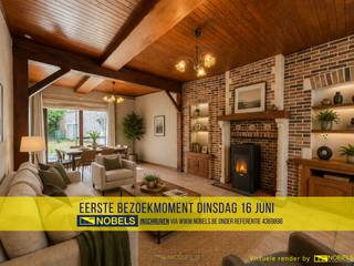 1ste bezoekdag dinsdag 16 juni! Inschrijven kan via www.nobels.be onder referentienummer 4369898.AANGENAME HALFOPEN BEBOUWING met SPATIEUZE TUIN en 2...