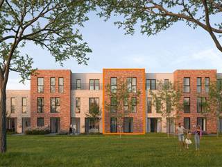 Deze gesloten bebouwing met een grondoppervlakte van 140m² combineert efficiënt ruimtegebruik met hedendaags wooncomfort. Op het gelijkvloers vind je een open leefruimte met keuken, een berging en een apart toilet. De eerste verdieping beschikt over drie slaapkamers, een ingerichte badkamer, een berging en een apart toilet. De tweede verdieping heeft een ruime slaapkamer met dressing, een berging en een tweede optionele badkamer. Geïnteresseerd? Neem contact op via 03 808 43 94 of info@matexi.be.<br />