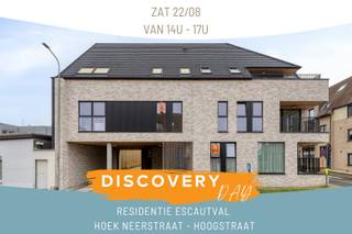 DISCOVERY DAY: Sat. 21/02 from 2pm - 5pm.Come discover this residence with viewing apartment. Signal in advance is requested.Last 5 apartments available for purchase at 6% VAT!Residence Escautval is an exclusive new construction project with modern architecture and high quality traditional masonry construction. Thanks to 40 cm thick walls with thorough insulation, ALU windows with super-insulating glass, an insulated saddle roof and acoustic insulation, you will enjoy optimal living comfort and tranquility. The 1 and 2-bedroom apartments are delivered *ready-to-paint*.The spacious terraces (1.80 m to 2.40 m wide) and sun-oriented living spaces provide maximum light and outdoor experience. Heating and domestic hot water are via an individual air/water heat pump with underfloor heating, with active cooling and low energy costs as a direct benefit. Ventilation system D with heat recovery guarantees a healthy indoor climate.Each apartment has solar panels (foreseen E-level E20) allowing full property tax exemption for 5 years. The bathrooms are luxuriously finished with walk-in shower, double sink and designer furniture. The fully equipped kitchen includes quality appliances.Furthermore, a practical "all off" push button, ceramic floor tiles, parquet vinyl in the bedrooms, individual storage room, bike storage and parking spaces with provision for charging station. The upper apartments have an attic (+/- 50 m²) as extra.