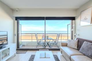 Deze instapklare studio met terras en adembenemend frontaal zeezicht bevindt zich op de derde verdieping, op een toplocatie vlak bij...