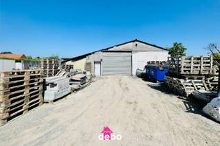 Alleenstaand magazijn op agrarische grond.Ideaal voor stapelen en magazijn.Nu momenteel gebruikt door tuinman- Totale oppervlakte van ca. 1250m²-...