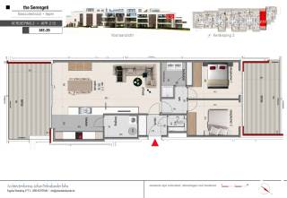 Dit appartement op de tweede verdieping biedt 90,27m² bewoonbare oppervlakte en twee terrassen van 16m² en 18,85m². Daarnaast kan er nog een garage...