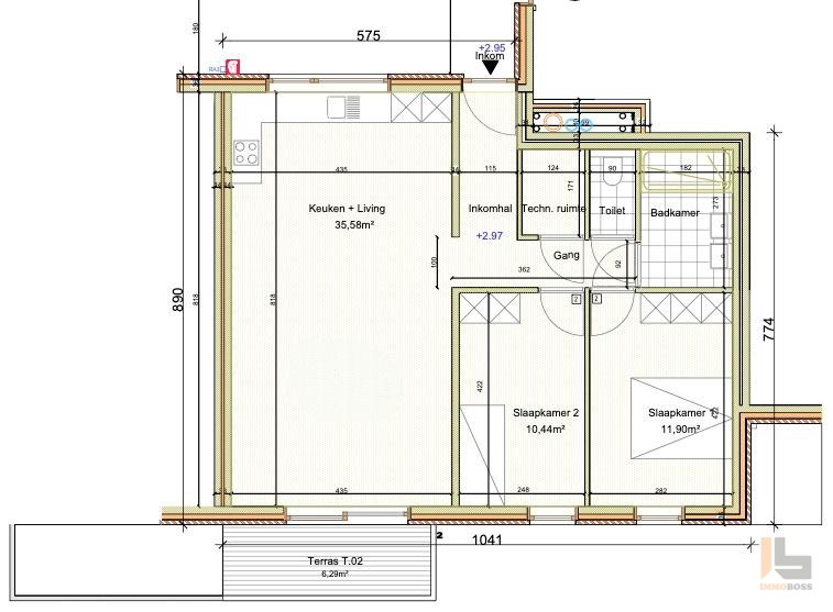Nieuwbouwappartement met 2 slpks, terras en autostandplaats - foto 1