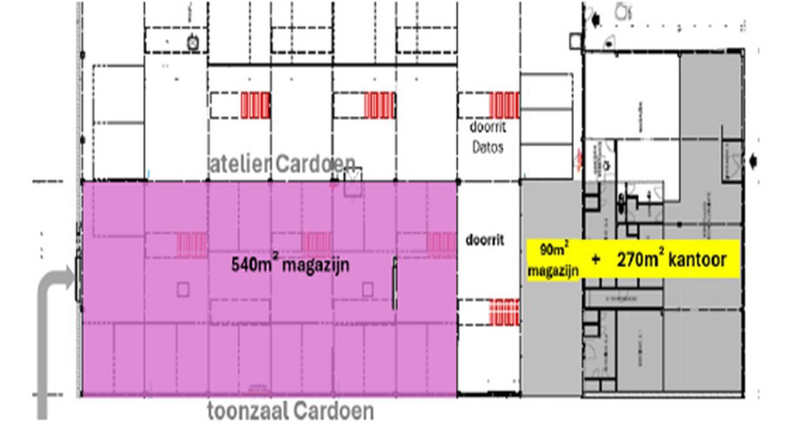 Kantoor 270m² met veel lichtinval en magazijn van 90m² - foto 3