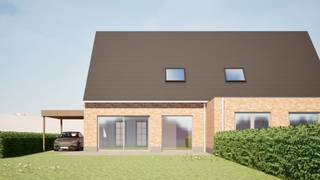 Langs de Westkerkestraat te Eernegem vinden we ter hoogte van nummer 153 deze rustieke nieuwbouwwoning terug op perceeloppervlakte van 470 m².<br /><br />De Westkerkestraat (N368) is een belangrijke verbindingsweg tussen het centrum van Eernegem en Westkerke. Alle nodige voorzieningen zoals bakker, beenhouwer, school, grootwarenhuis en apotheek bevinden zich op wandel- of fietsafstand.<br />Dankzij een nabijgelegen busknooppunt (lijnen 21 & 52) op slechts 150 meter, geniet u van een vlotte verbinding met Brugge en Oostende.<br /><br />Deze halfopen woning bestaat op de gelijkvloerse verdieping uit een inkomhal met apart toilet, een ruime leefruimte met open ingerichte keuken en daarnaast een ruime was-en bergruimte. <br />Op de eerste verdieping bevinden zich 3 slaapkamers, waarvan 1 met dressing, een ruime badkamer en een nachthal met apart toilet. Tevens beschikt deze woning over een zolder.<br />Overigens beschikt de woning over een ruime, westgerichte tuin en carport. <br />(Gvg, WgLk, Gmo, Gvkr, Vv) ~ E-peil: 30 ~ Ref. OU28291<br /><br />Vraag gerust naar ons lastenboek en een duidelijke prijsraming op kantoor.<br /><br />De woning wordt tot in de puntjes afgewerkt, waarbij u als klant volledige inspraak in de afwerking hebt. <br /><br />Dit ontwerp is op heden in vergunningsaanvraag bij de gemeente Ichtegem.<br />Verkopen kunnen nog niet worden gerealiseerd, een reservering maken is wel mogelijk.<br /><br />Residentie Vastgoed treedt niet op als bemiddelaar maar als verkoper van het onroerend goed.
