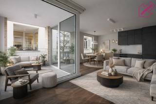 Dit gloednieuwe appartement is net opgeleverd en klaar voor zijn eerste bewoners! Het bevindt zich in een recent gebouw met moderne architectuur en hoogwaardige afwerking. Dankzij de vloerverwarming en zonnepanelen geniet je hier van zeer lage energiekosten. Volledig toekomstbestendig! <br /><br />Indeling:<br />- Ruime en lichtrijke leefruimte met grote raampartijen en toegang tot het terras<br />- Moderne open keuken met inbouwtoestellen<br />- Ruime éénslaapkamer <br />- Strakke badkamer met douche<br />- Apart toilet en berging<br /><br />Troeven<br />- Nieuwbouw - eerste bewoning<br />- Extreem lage energiekosten<br />- Beveiligde fietsenstalling<br /><br />Bij dit appartement dient een autostaanplaats gehuurd te worden aan 100 euro per maand.<br />De maandelijkse lasten bedragen 65 euro(onderhoud gebouw, lift,...)<br /><br />EPC attest nog niet beschikbaar (nieuwbouw) vermoedelijk Epeil 20.