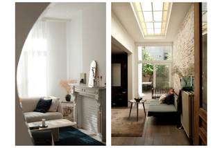 Charmant herenhuis met 5 slaapkamers en 2 buitenruimtes <br /><br />Met tal van authentieke elementen, vijf slaapkamers, twee badkamers, een zonnig tuintje en dakterras, is het heerlijk wonen dicht bij Park Spoor Noord. Dit groot herenhuis met charme is volledig instapklaar. <br /><br />Achter de gevel met blauweregen vind je een apart toilet, een ruime leefruimte, en een lichte keuken met annex-opbergruimte. Vanuit de extra zithoek in de keuken stap je meteen buiten tussen het groen: in de zonnige maanden sieren een druivelaar en een vijgenboom de oude "koer". Op de eerste verdieping kom je in de handige aparte wasruimte, een tweede badkamer, en twee slaapkamers. Op de tussenverdieping vind je de grote badkamer met dubbele lavabo, bad en inloopdouche. De tweede verdieping biedt ruimte aan twee slaapkamers, waarvan er één is ingericht als dressing. Helemaal bovenaan volgt nog een verrassend grote ruimte, ideaal in te richten als master bedroom, hobby- of sportruimte of als aparte tv-kamer. Aansluitend kom je op het zonnige dakterras. Het huis is volledig onderkelderd. <br /> <br />Accenten zoals de houten hoge deuren, glasramen, de oude vloeren, en marmeren schouwen geven het huis karakter. De plafonds van drie meter hoog zorgen overal voor veel licht. Buiten vind je de hele dag zowel zon als schaduw: ontbijten en lunchen doe je beneden, en het terras boven is dé plek voor aperitiefliefhebbers, want je geniet er tot het allerlaatste moment van de zon. <br /><br />De ruimste slaapkamers hebben recent geïnstalleerde airco's, wat heerlijk is bij hete dagen en nachten. De slimme thermostaten in heel het huis zorgen in de winter voor veel comfort en een lage energiefactuur.<br /><br />Op 2 minuten wandelen ben je in Park Spoor Noord en op 8 minuten fietsen sta je op de Vogeltjesmarkt. Met een vlotte verbinding naar de op- en afrit en naar Antwerpen-Centraal. En - niet onbelangrijk - met heel wat leuke cafés en restaurants vlakbij. <br /><br />KIJKWEEKEND ZATERDAG 6 &amp; ZONDAG 7 JUNI <br />Bezoek inplannen? elinevangramberen@hotmail.com