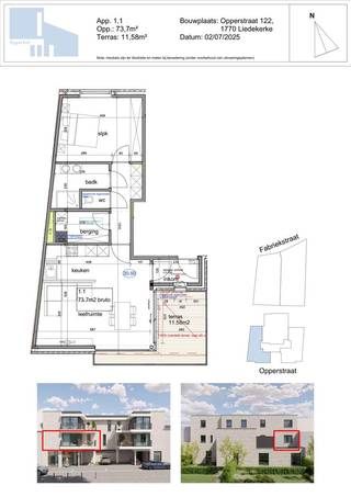 INVESTEER IN DE TOEKOMST EN KOOP EEN BEN APPARTEMENT, AANKOOP 6% btw mogelijk. BEN(Bijna Energie Neutraal): warmtepomp, vloerverwarming, hoog rendements glas, EPC A ... RESIDENTIE OPPERHOF- Nieuwbouwproject in hedendaagse architectuur, gelegen in het centrum van Liedekerke, in de onmiddellijke omgeving van winkels, scholen en bushaltes en treinstation. Het project, bestaande uit 3 bouwlagen (allen bereikbaar met lift), omvat 1 handelsruimte en 5 appartementen van 1 tot 3 slaapkamers, allen met terras. Bij elk appartement hoort een autostaanplaats. Bij dit project gaan kwaliteit, ENERGIEZUINIGHEID en functionaliteit hand in hand. U koopt deze appartementen volledig afgewerkt naar eigen smaak en wensen. Verkoop op plan volgens de WET BREYNE. Eveneens interessant als investering! Bij interesse vraag vrijblijvend het lastenboek via affligem@immoaccenta.be. 