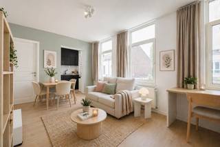<strong>This move-in-ready apartment offers the perfect combination of accessibility, tranquility, and nature with the vibrant city life! </strong><br /><br /><strong>LOCATION</strong><br /><br />The apartment is part of a charming townhouse dating from around 1890, which was stylishly renovated in 2019 and divided into five small-scale residential units without a property manager, resulting in low common area fees.<br /><br />The apartment is located on a quiet bike-friendly street by the water and near the bustling city center.<br />With an excellent <strong>Mobiscore of 9.1/10</strong>, you’ll enjoy a perfect combination of accessibility, tranquility, and nature here.<br />Behind the apartment is Wielewaalpark, and within walking distance lies the beautiful Bourgoyen-Ossemeersen nature reserve, ideal for relaxation and recreation.<br /><br /><strong>DESCRIPTION</strong><br /><br />Located on the first floor, this modern apartment offers a bright living space with an open kitchen.<br />Thanks to the large windows and favorable orientation, you’ll enjoy pleasant natural light and a spacious feel.<br /><br />Through the hallway, you’ll reach the full-sized bedroom and the bathroom.<br />The bathroom is equipped with a shower, a sink with matching vanity, and a toilet.<br /><br /><strong>Located near the historic center of Ghent, this property is ideal as a starter home, for students, or as an investment.</strong><br /><strong>The combination of prime location, character, and move-in-ready comfort makes this a unique opportunity.</strong><br /><br />Contact Kevin for more info and/or visit: <strong>0476 66 55 50<br /></strong>(Some images are for reference only)
