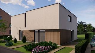 <p><span>Groenkloosterstraat 59 - Woning 6</span></p><p><span> </span></p><p><span>Deze woning in moderne stijl wordt gebouwd op een perceel van 5 are 63 en heeft een bewoonbare oppervlakte van 164 m².</span></p><p><span> </span></p><p><span>Op het gelijkvloers bevinden zich de inkomhal met gastentoilet, een open keuken met ruime berging en de leefruimte.</span></p><p><span>Er is een ruim terras met gericht naar het zuiden.</span></p><p><span>De eerste verdieping beschikt over een 2e toilet, berging, 4 slaapkamers en een badkamer.</span></p><p><span> </span></p><p><span>Wij voorzien de volledige woning van vloerverwarming met warmtepomp. Ventilatie D-systeem. E-peil E30.</span></p><p><span> </span></p><p><span>Aankoopmogelijkheden:</span></p><p><span>- SLEUTEL OP DE DEUR: De afwerking van de vloeren, keuken, badkamer en binnendeuren kan volledig naar eigen smaak gekozen worden volgens ons lastenboek.</span></p><p><span>- CASCO +: De woning zal afgewerkt worden tot aan de pleisterwerken en de chape, exclusief afwerking van vloeren en trapbekleding, keuken en toestellen, sanitaire toestellen, binnendeuren. </span></p><p><span> </span></p><p><span>(**) terras- en tuinafwerking zijn niet inbegrepen.</span></p>