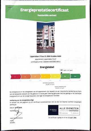 Instapklaar, recent ( bouwjaar 2005 ), gemeubeld appartement met open zicht op toplocatie. 2 slaapkamers, 2 badkamers, 2 toiletten en zuidwest gericht terras. Nieuwe Vaillant gascondensatieketel en nieuw ventilatiesysteem werden net geplaatst.