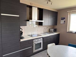 <p>Dit gelijkvloers appartement is gelegen in een rustige verkaveling aan het OLV-ziekenhuis, op fietsafstand van het stadscentrum en vlakbij invalswegen. Het appartement omvat een inkomhal, woonkamer met open keuken, aangrenzend zonneterras, berging, apart toilet, slaapkamer en badkamer. Volledig instapklaar: geïnstalleerde keuken, lichtarmaturen en verduisterende gordijnen. Verder beschikt het appartement over een ondergrondse staanplaats (en lift). Gemeenschappelijke kosten: 50 euro. Vrij vanaf 1 september 2026.</p>