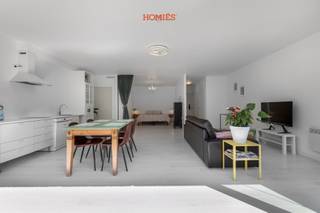 Zeer ruime, bemeubelde studio van 61m² (cfr.EPC) op een absolute toplocatie in het centrum van Leuven, op wandelafstand van de Vismarkt, tal van winkels, horeca, openbaar vervoer en andere voorzieningen. Dankzij de grote raampartijen geniet de studio veel natuurlijke lichtinval en een aangenaam ruimtelijk gevoel. De studio is praktisch ingedeeld, afgewerkt met warme, kwalitatieve materialen en volledig bemeubeld, zodat u meteen comfortabel kan intrekken. Daarnaast beschikt de studio over een zonnig terras met zuidoriëntatie, waar u in alle rust kan genieten van de buitenruimte. Zonwering is eveneens aanwezig voor extra comfort tijdens warme dagen. Deze studio is ideaal voor een koppel, young professionals en phd’ers die op zoek zijn naar een kwalitatieve en centraal gelegen woonplek. De huurprijs bedraagt 1150 euro per maand ( incl. internet ) + 80 euro provisie voor de gemeenschappelijke lasten en nutsvoorzieningen ( individueel verbruik elektriciteit ). Beschikbaar vanaf 01/09/2026. Wenst u graag een bezoek of extra informatie? Aarzel dan zeker niet om contact op te nemen via info@homies.be of te bellen naar 016 15 37 11. HOMIÉS, An Eye for Immo.<br /> 