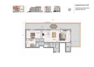 Nieuw woonproject Residentie Ter Durmen gelegen op de hoek van de Buntstraat en de Vrouwenstraat te Wondelgem. Deze BEN-appartementen worden gebouwd met zicht op de gemeenschappelijke tuin en bestaande boomgaard. Het gebouw beschikt over een lift tot in de kelderverdieping. Deze exclusieve penthouse met nr. 4.02 (107m²) situeert zich op de 4de verd. Het beschikt over een grote living met ruime ingerichte eilandkeuken en riant zuidwestgericht leefterras (29 m²!) met praktische buitenberging en sunscreens. Vanop het terras heb je toegang tot een ruime terrasberging. Er zijn 2 slpks, badkamer met dubbele wastafel en douche, berging en nis voor vestiaire.<br />Uiterst energiezuinig (E20!) app. dankzij pakket zonnepanelen (energiedelen), warmtepomp met vloerverwarming, regenwaterrecuperatie en ventilatiesysteem D. Elk appartement wordt volledig afgewerkt aangeboden waarbij je zelf nog je eigen afwerking kan kiezen tot en met de laminaat in de slpks. Ondergronds wordt er voor elk appartement een autostaanplaats en berging voorzien, welke mee dienen aangekocht te worden. In de kelder is er een grote fietsenstalling en bovengronds is er zelfs een staanplaats voor bakfietsen voorzien. Heb je vragen? Contacteer dan je bouwadviseur via 0800 62 732 of mail naar info@durabrik.be. Download de brochure via https://durabrik.immo/buntstraat Beelden en oppervlaktes zijn indicatief. Prijs excl. aankoopkosten en btw.