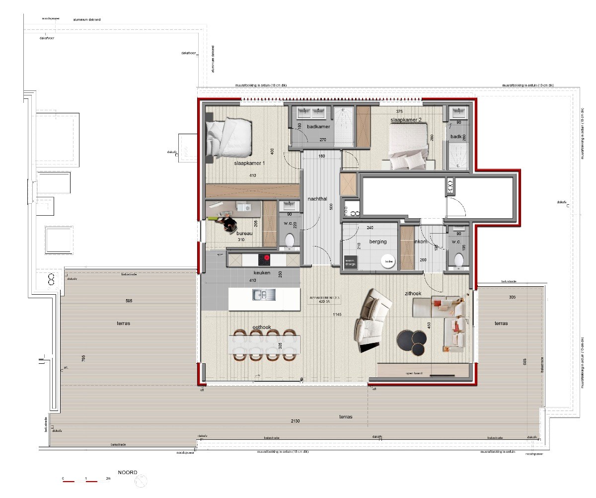 LUXE PENTHOUSE (141M²) MET PRIVATE LIFT, 2 SLPKS EN RUIM TERRAS (95M²) - foto 2