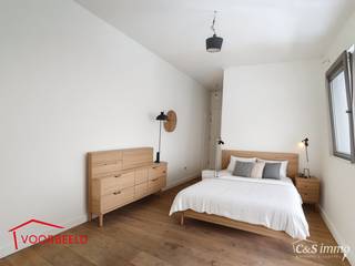 Trendy kamerstudio op eerste verdieping nabij "Antwerpen Dam". Ruime kamer (ca. 25m²) op parket met aansluitend toegang tot het terras...